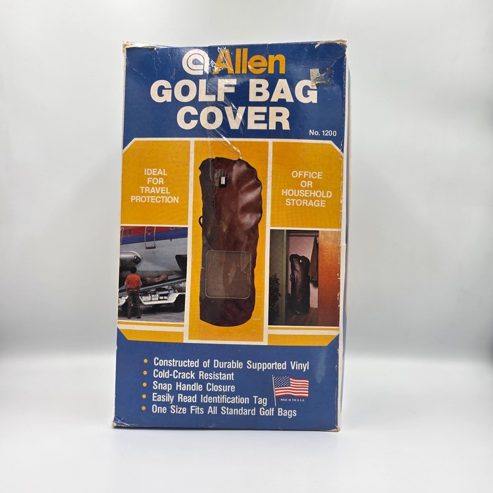 Vintage Allen Golf Bag Cover No. 1200 USA 1980's Vinyl‎ One Size Travel Storage